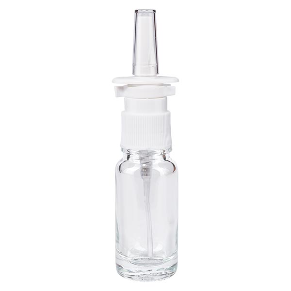 10ml Klarglas Flasche inkl. Nasenzerstäuber weiss