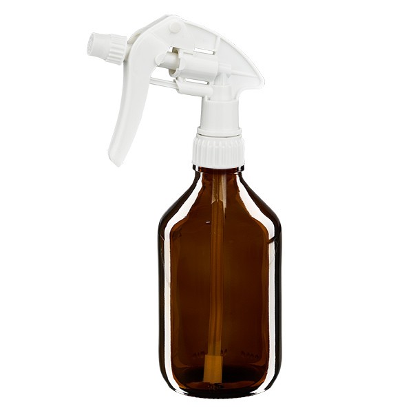 Flacone per medicinali da 250 ml marrone con spruzzatore manuale