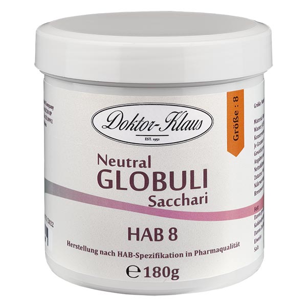 Granuli neutri 180 g HAB 8, Doktor Klaus, 100% puro saccarosio, in  sacchetto, Globuli Sacchari HAB8, Granuli neutri, Naturopatia