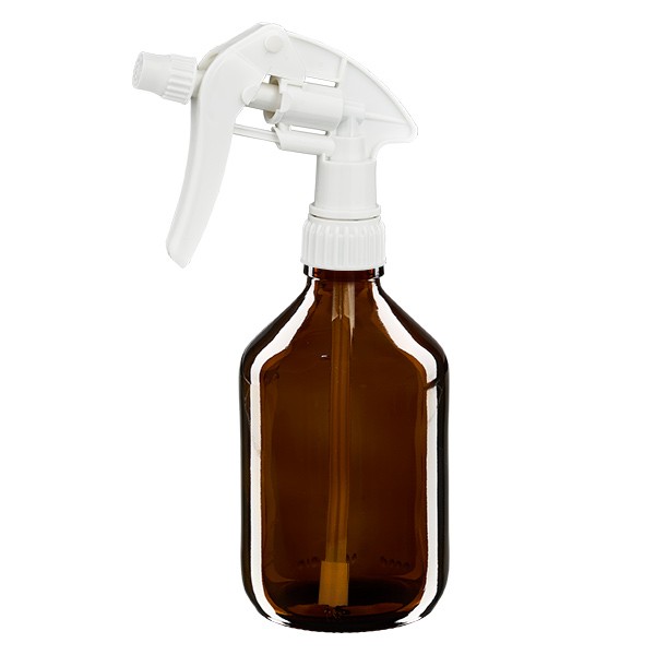 Flacone per medicinali da 300 ml marrone con spruzzatore manuale